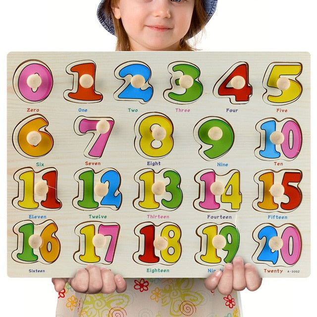 New 30cm Baby Toys Montessori Wooden Puzzle Hand Grab Board Educational Wood Puzzles