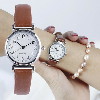 Classic Women's Casual Quartz Leather Band Strap Watch Round Analog Clock Wrist Watches