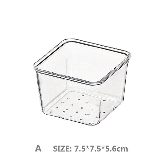 7 Sizes Desk Drawer Organizer Clear Drawer Dividers Storage Box Bins Case Trays for Utensil Makeup Groceries Bathroom Bedroom