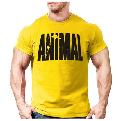 Animal print tracksuit t shirt muscle shirt Trends in 2016 fitness cotton brand clothes