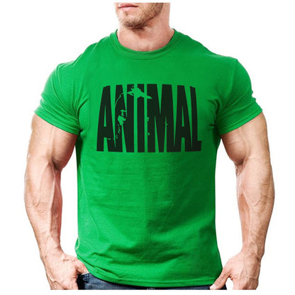 Animal print tracksuit t shirt muscle shirt Trends in 2016 fitness cotton brand clothes