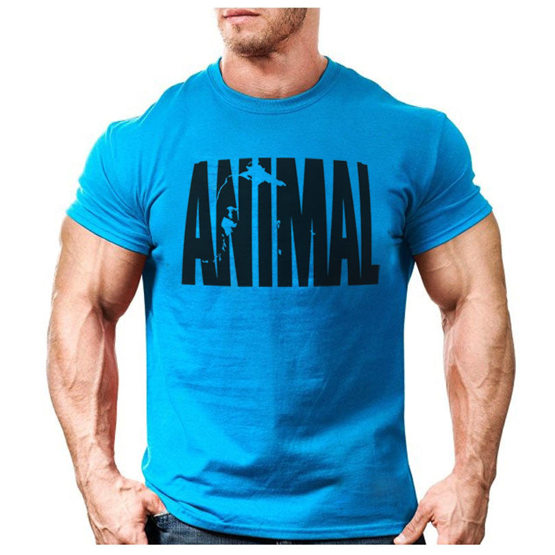 Animal print tracksuit t shirt muscle shirt Trends in 2016 fitness cotton brand clothes