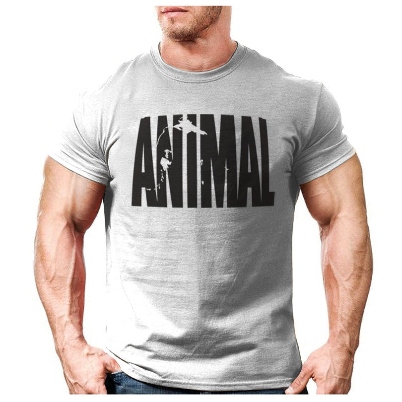 Animal print tracksuit t shirt muscle shirt Trends in 2016 fitness cotton brand clothes