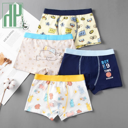 HH 3pcs/set Pure Cotton Boys Boxer Underpants Children's Panties Cozy