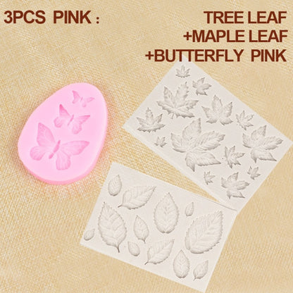 1/2/3Pcs 3D Silicone Baking Mold DIY Butterfly Maple Leaf Mould Chocolate Fondant