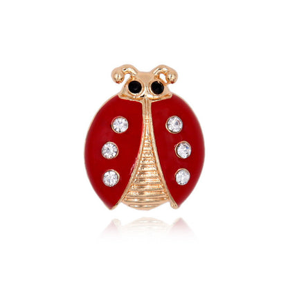 Enamel Ladybug Insect Brooch Pin Crystal Metal Women Fashion Jewelry Garment - Shopy Max