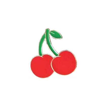 Cherry peach banana fruit Enamel Pins Set white red yellow green enamel Brooches Women