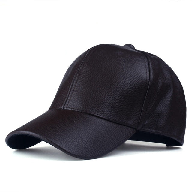 [YARBUU] CAP 2017 new Hot and winter PU Leather Baseball Cap Biker