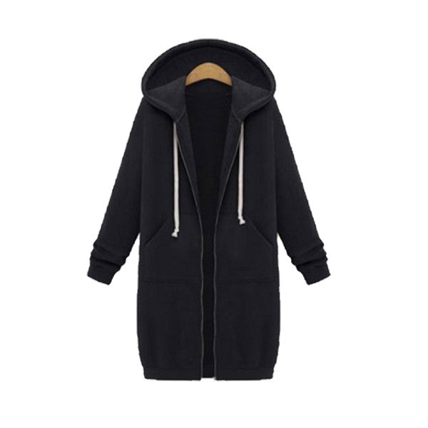 Women's Long Zip Sweatshirt Hoodie