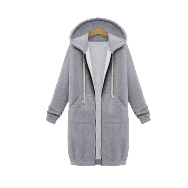 Women's Long Zip Sweatshirt Hoodie