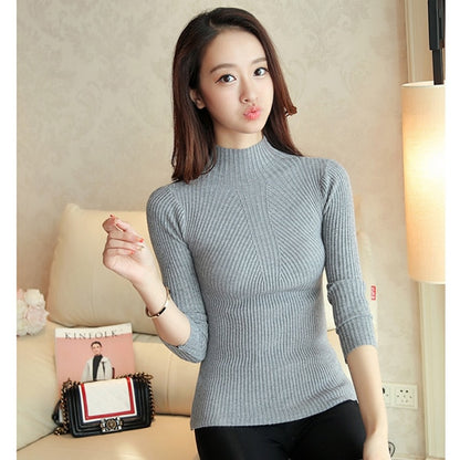 Turtleneck Sweater Women Fashion 2018 Autumn Winter Black Tops Women