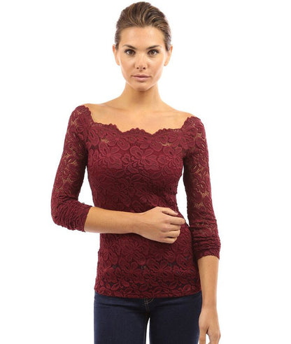 Fashion Blusas Sexy Women Blouses Hollow Out Shoulder Lace Crochet Shirts Long Sleeve