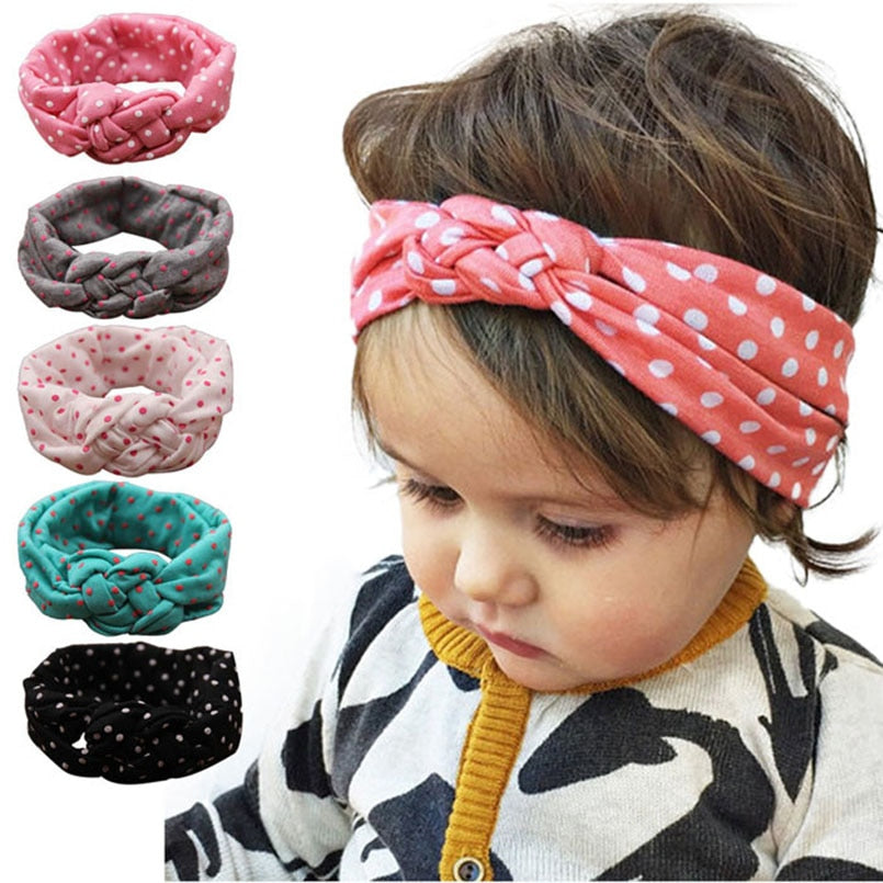 Baby Headband Dot Bow Headband Top Knot Headband Polka Dot Cross Knot Baby