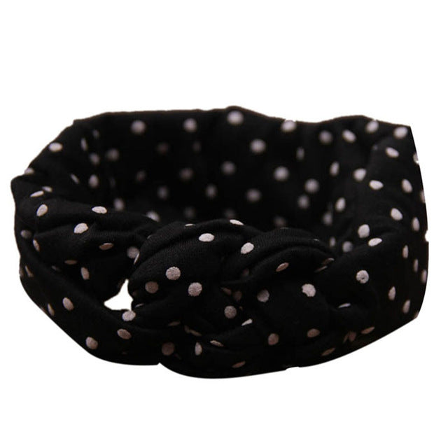 Baby Headband Dot Bow Headband Top Knot Headband Polka Dot Cross Knot Baby