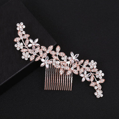 Elegant Huge Wedding Hair Combs For Bride Crystal Rhinestones Pearls Women Hairpins Bridal Headpiece Hair Jewelry Accessories