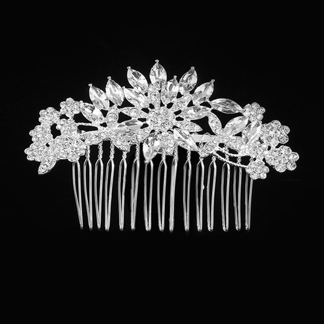 Elegant Huge Wedding Hair Combs For Bride Crystal Rhinestones Pearls Women Hairpins Bridal Headpiece Hair Jewelry Accessories