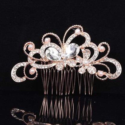 Elegant Huge Wedding Hair Combs For Bride Crystal Rhinestones Pearls Women Hairpins Bridal Headpiece Hair Jewelry Accessories