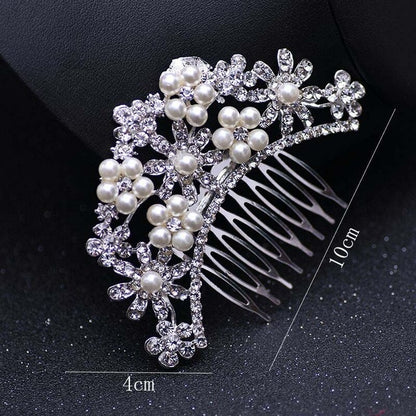 Elegant Huge Wedding Hair Combs For Bride Crystal Rhinestones Pearls Women Hairpins Bridal Headpiece Hair Jewelry Accessories