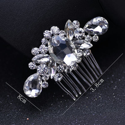 Elegant Huge Wedding Hair Combs For Bride Crystal Rhinestones Pearls Women Hairpins Bridal Headpiece Hair Jewelry Accessories