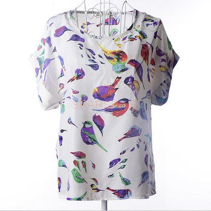 Women Blouses Chiffon Shirt Women Plus Size Short Sleeve Women Tops Cheap-Clothes-China