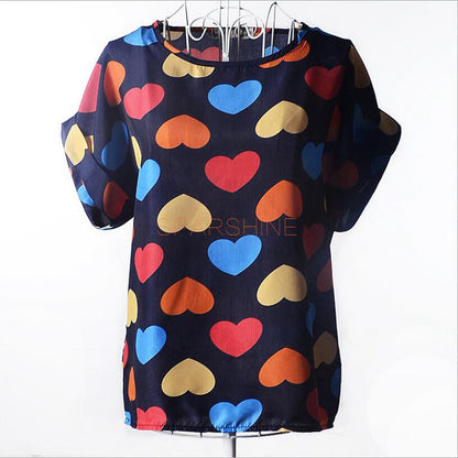 Women Blouses Chiffon Shirt Women Plus Size Short Sleeve Women Tops Cheap-Clothes-China