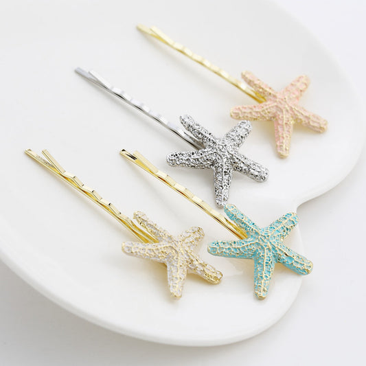 New Beach Holiday Children  Hair Accessories Barrettes Sea Star Hair Clip Hairpins 2pcs/lot    F036