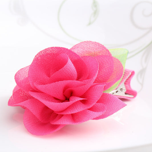 New Beauty Chiffon Flower Hairpins Children Hair Accessories Gilrs Hair