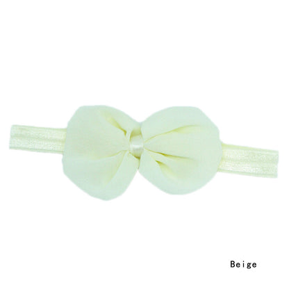 Chiffon Bowknot Baby Headbands Solid Color Baby Girl Elastic Hair Bands Headwear