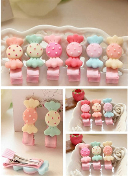 Good Gift 6Pcs Kids Girl Candy Hairpin Hair Accessories Baby hair Clip Styling Tools - Shopy Max