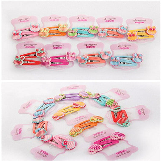 Kawaii Crystal BB Hairpin Fabric Flowers Bow Candy Color Children Girls Hair - Shopy Max