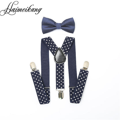 1Set Children Suspenders Bow tie Bow Tie Ties Adjustable Boys Girls Kid 3 Clip-on Y Back Elastic Braces Suspenders