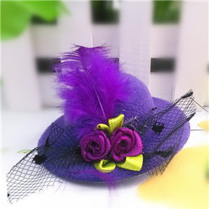 New 5cm Diameter Hat hair barrettes Party Prom Hair Clip With Fur