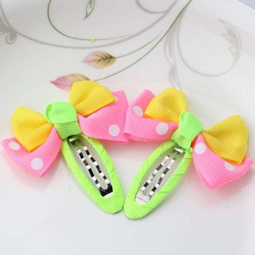 New Sale 1 lot=2 Pcs Bowknot Hairpins 17 colors Baby Hair Clip Summer Style