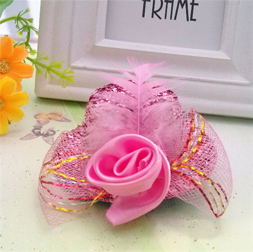 Christmas Gift 8cm Diameter Cap Hairpins Party Prom Hair Clip Fur Hat Children Flower Hair Accessories Women Barrettes