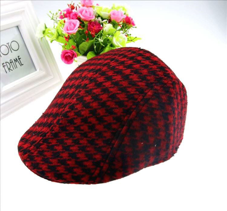 2016 Spring and Autumn Kids Fashion Berets Plaid Hats For Baby Boy And Girl Hat And Cap 9 colors