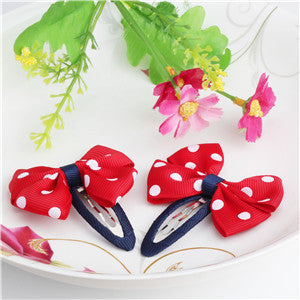 New Sale 1 lot=2 Pcs Bowknot Hairpins 17 colors Baby Hair Clip Summer Style