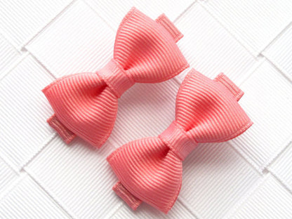 2pcs/lot boutique barrettes for children baby girls mini ribbon hair clip bows - Shopy Max