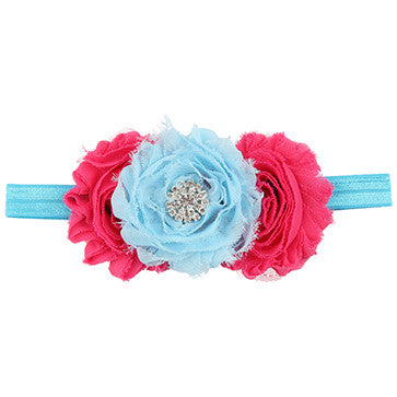 1pcs new cute Baby 3 Flower Headband Newborn baby girls Headwear Pearl hair band Kids hair accessories H2