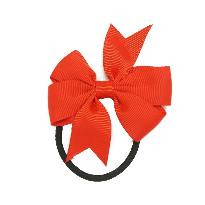 3" Baby Girl Solid Ribbon Hairbow Handmade Pinwheel Bows With Elastic Band Windmill - Shopy Max