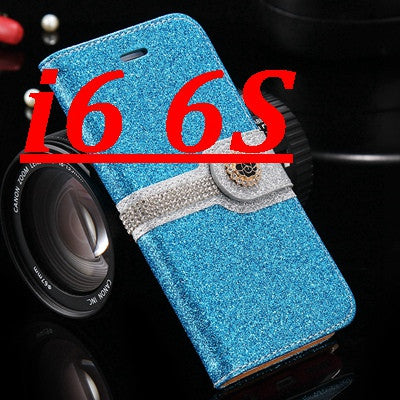 i6 /6S/ Plus Sparkling Glitter Diamond Line Leather Case for Apple iPhone 6 /6S for iPhone 6 /6S /Plus Wallet Stand Photo Cover - Shopy Max