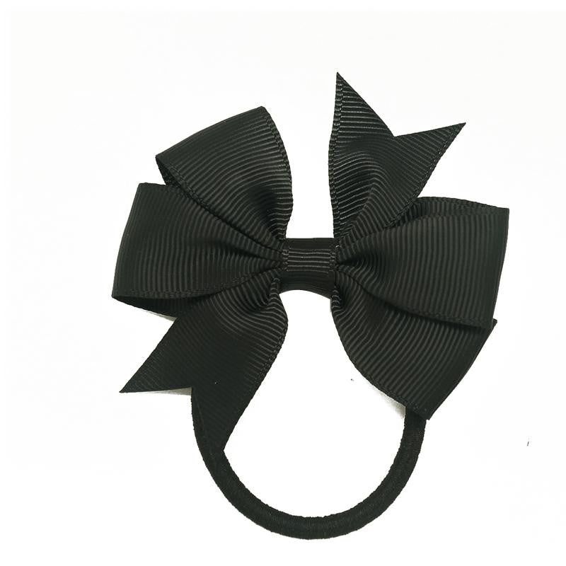 3" Baby Girl Solid Ribbon Hairbow Handmade Pinwheel Bows With Elastic Band Windmill - Shopy Max