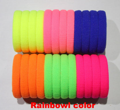 50pcs/lot Girl Candy Color Rubber band Fashion high elastic hair rope ties