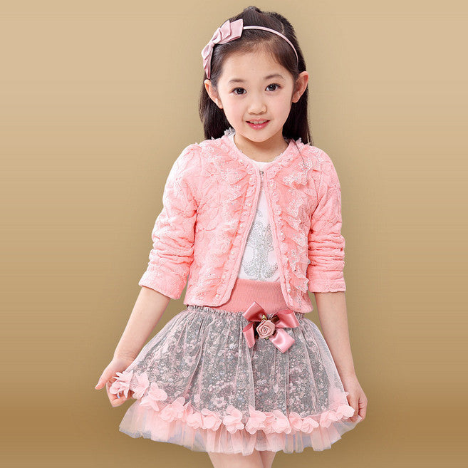 new fashion spring autumn kids girls korean clothes princess floral cardigan 100% cotton - Shopy Max