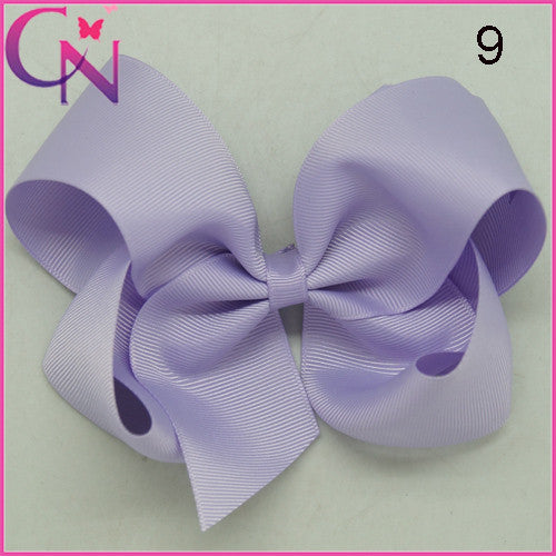 High Quality 6" Fashion Solid Ribbon Hair Bow For Baby Kids Girls Handmade Hair