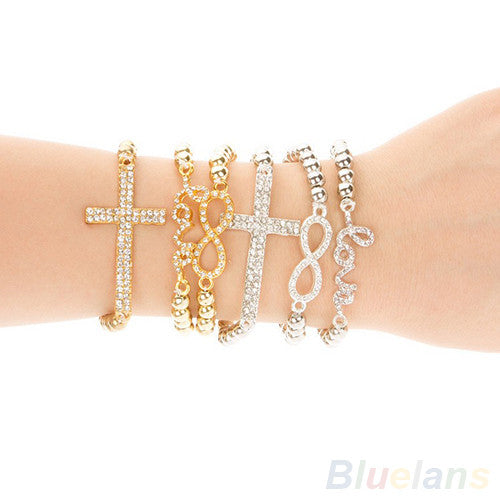 Crystal Cross Love Infinity Bracelet