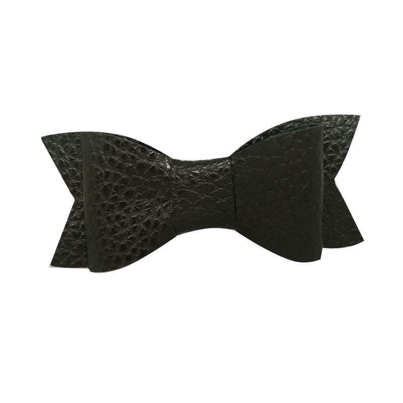 Fashion 3" Boutique Leather Hair Bow For Baby Girls Cute Layers Bows With Clips Handmade Solid Leather Hair Accessories