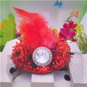 New 5cm Diameter Hat hair barrettes Party Prom Hair Clip With Fur