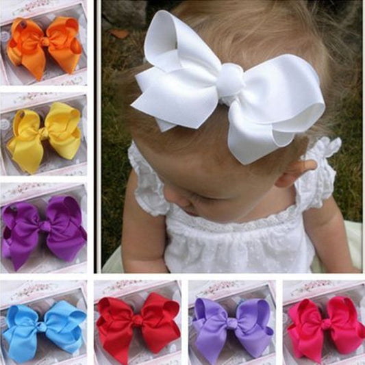 Cute Baby Grosgrain Ribbon Bow Hair Clip Pin Flower Baby Girl Headdress Accessories