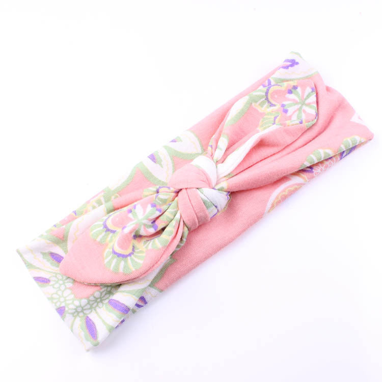 Newborn Floral Knotted Bow Headband Baby Girl Bunny ear Headband Infant Headband