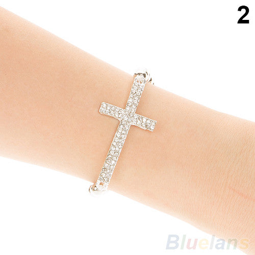 Crystal Cross Love Infinity Bracelet